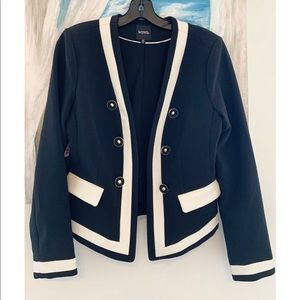 Blazer Jacket Black White Elegant Professional